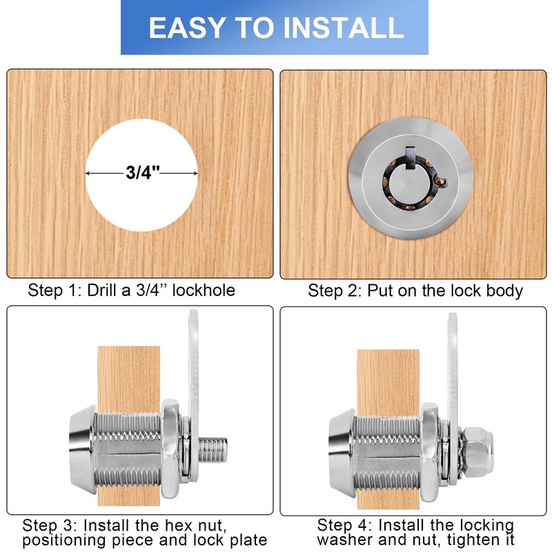 Sissinda RV Storage Locks - Keyed Alike, 7/8' Fits 9/16'