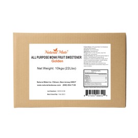 Natural Mate Monkfruit Sweetener with Erythritol – Golden (Net Weight 10kgs/22Lbs/352oz) - Granular Natural Sugar Substitute - 1:2 Sugar Replacement, Non-GMO, Zero Calories