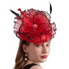 Women Elegant Organza Derby Hat Wide Brim Sun Hats for