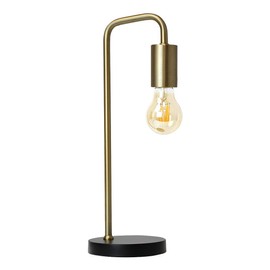 O’Bright Industrial Desk Lamp, 100% Metal Lamp, UL Certified Ceramic E26 Socket, Minimalist Design for Home Decoration, Table Lamp for Bedroom/Office/Dorm, ETL Listed, Gold-Black