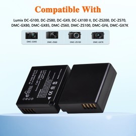 Pickle Power DMW-BLG10 DMW-BLG10PP Battery and LED Dual Charger for Panasonic Lumix DMC-GX85 DMC-GX80 DMC-ZS60 DMC-ZS100 DMC-GF3 DMC-GF5 DMC-GF6 DMC-GX7K DMC-LX100K DC-GX9 DC-ZS80 DC-G100 DC-ZS200