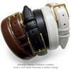 Adam Gold Men's Genuine Italian Calfskin Leather Dress Belt 1-1/8"(30mm)