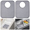 LONGFITE Sink Protector Mats 2 Pcs Silicone Kitchen Sink Mat