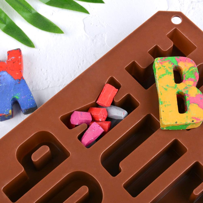 26 Cavities Large Letter Molds Silicone Alphabet Mold for Crayon,