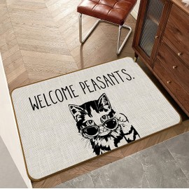 Qvapt Cat Door Mats,Funny Cat Welcome Door mat Doormats Indoor Outdoor for Home Decor Entrance,Funny Cat Non-Slip Door Mat Mats Indoor Outdoor Entrance (17x30inch)