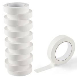 12 Pack White Masking Tape, 1 Inch x 55 Yards Adhesive Painters Tape Bulk Multi-Surface Painters Tape General Purpose Masking Tape for DIY Arts & Crafts, Labeling, Wall Painting, Home Decorations