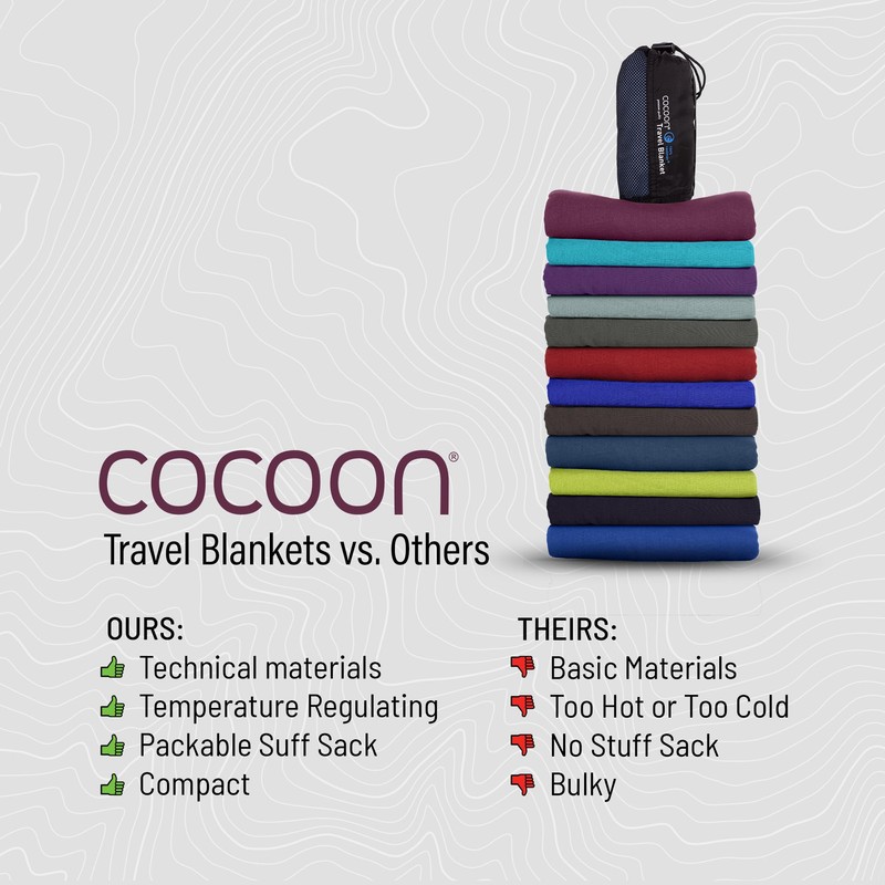 COCOON Merino Sleeping Bag Travel Sheet - Merino Wool, Black