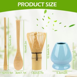 Matcha Ceremony Accessory Set,Matcha Whisk Set,Japanese Handmade Matcha Whisk,Ceramic Whisk Holder,for Tea Ceremony Tea Drinking Matcha Ceremony