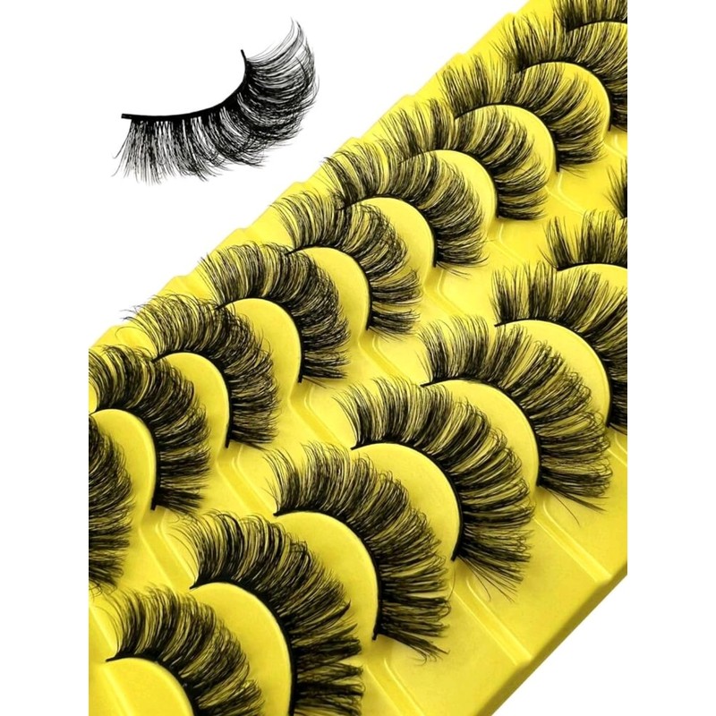 Dramatic 6D Mink False Eyelashes, Super Fluffy Wispy Style, 10