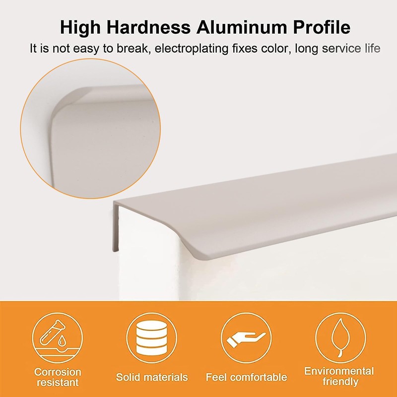 MOROBOR Finger Edge Pull, 8pcs Concealed Handle Modern Style Drawer