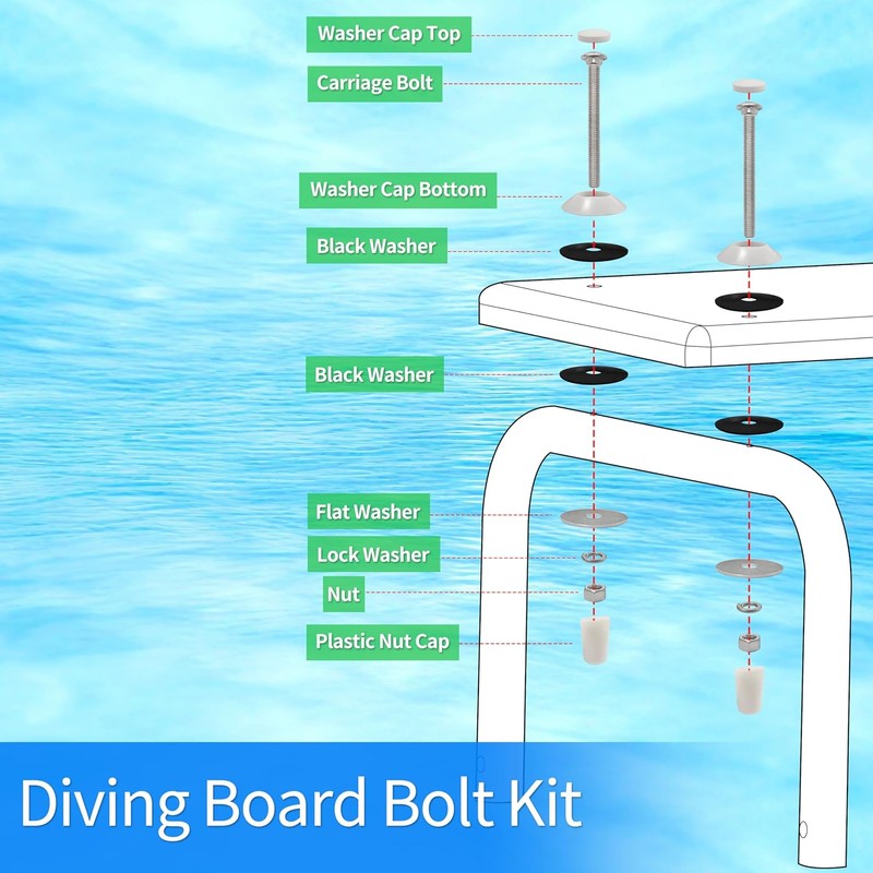 67-209-911-SS Pool Diving Board Bolts Mounting Kit - Replacement for
