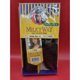 MILKY WAY Shake-N-Go Milky Way Spiral Roll 10 Twin Pack 100% Human Hair Color P1B/33 NWT