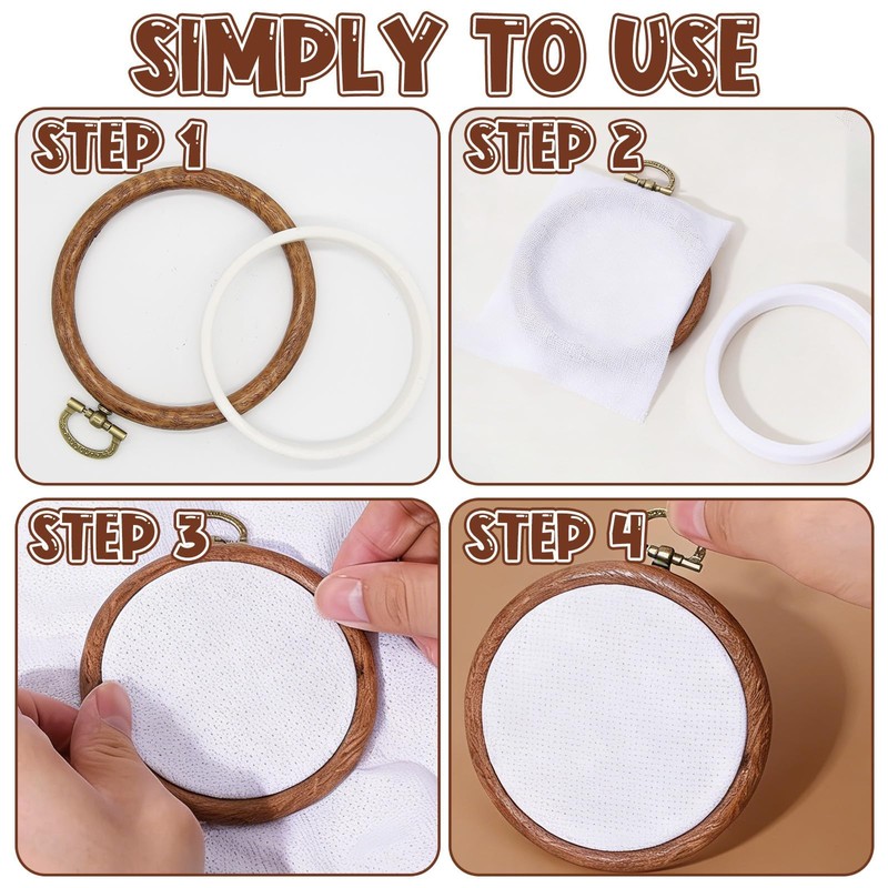 6Pcs 3 Inch Small Embroidery Hoops, - Premium Oval Rubber