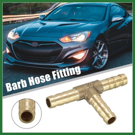 Motoforti 5pcs 1/4" 6mm Hose ID Brass Barb Hose Fitting Tee T 3 Way Connector Long-lasting