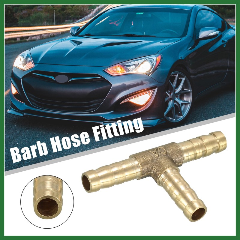 Motoforti 5pcs 1/4" 6mm Hose ID Brass Barb Hose Fitting