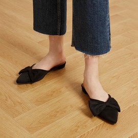 Trary Women's Comfortable Flats - Black Mules for Business Casual & Summer 2023