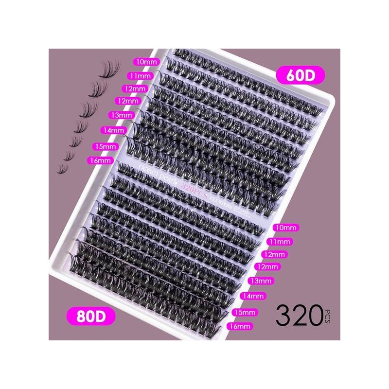 Ocean Pearl 오션 펄 래쉬 클러스터 320pcs 3D 두꺼운 키트