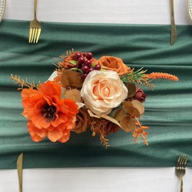 onefitow Chiffon Tablecloth, 30x120 cm, Transparent, for Birthday Parties, Thanksgiving, Baby Showers, Weddings (Emerald)