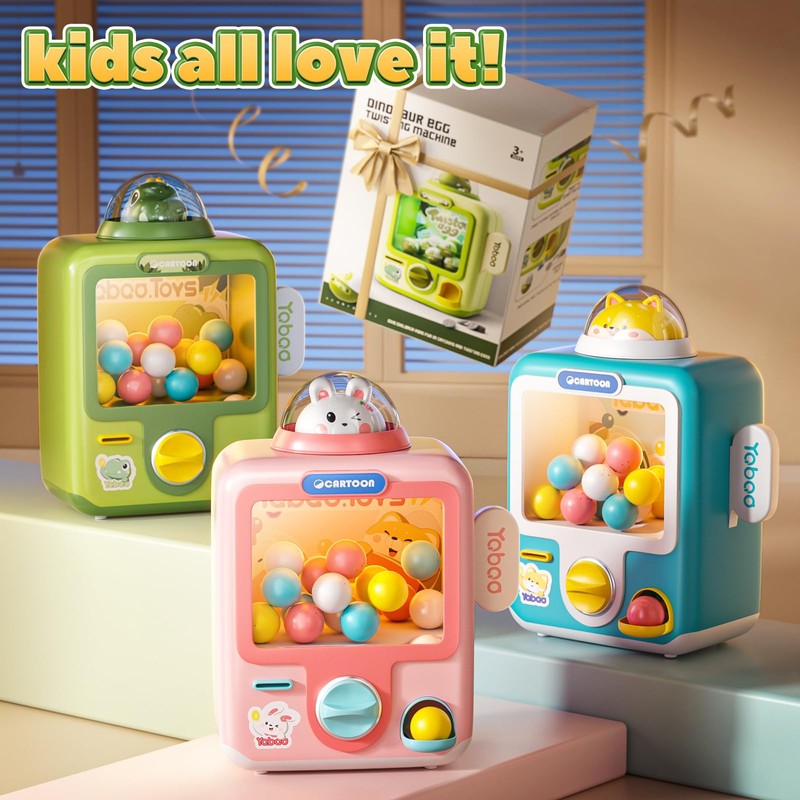 Skirfy Claw Machine for Kids,Dinosaur Mini Vending Machine, Prize Dispenser