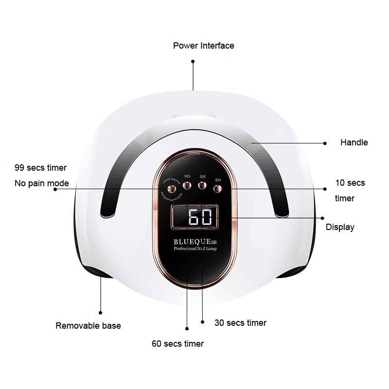 zalati Nail Lamp 168W LED UV Light with 4 Timers