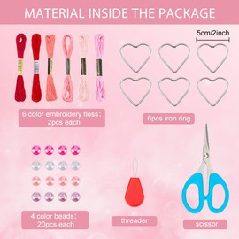 INFUNLY 6 Sets Small Dream Catcher Kit Heart Shaped Dreamcatcher Kit Valentine's Day Dream Catcher Kit for Adults DIY Dream Catcher Kit Boho for Bag Pendant Car Interior Backpack Charm