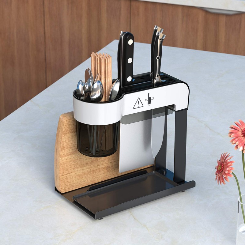 CozyBlock Black Stainless Steel Utensil & Cutlery Rack, Kitchen Compact
