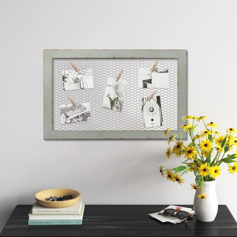 SOFE Chicken Wire Frame Bulletin Boards, Rustic Grid Wall Panels