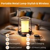 NWUNJ Black Touch Table Lamp with Dynamic Flame Effect -