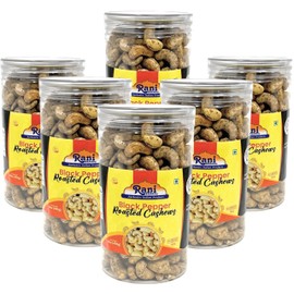 Rani Black Pepper Roasted Cashews 14oz (400g) PET Jar, Pack of 6, Non-Fried, Oil Free ~ All Natural | Vegan | Gluten Friendly | NON-GMO | Kosher | Air Roasted, Crunchy & Flavorful