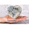 AMOYSTONE Heart Celestite Crystal Geode Raw Healing Crystal Blue Crystal