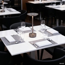 UdoUto 2-Pack Cordless Table Lamp Rechargeable - 5000mAh Battery Operated LED Table Light with Touch Stepless Dimming - Portable Coffee Metal Outdoor Lamp for Patio, Restaurant, Living Room