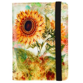 Pink Passport Holder,Cute Passport Cover,Travel Wallet with Credit Card Slots Rfid passport Wallet Waterproof Documents Organizer Women Men (Sunflower)