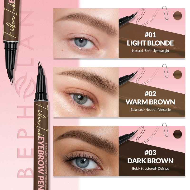 Liquid Eyebrow Pen,Waterproof Smudge Proof 4D Brow Pencil, Long-Lasting Natural