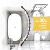 Chrsouly Adjustable Curved Shower Rod, 42-74 inches Extra Wide Shower
