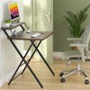 GreenForest Folding Desk No Assembly Required Small Size, 2-Tier Foldable