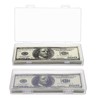 Hipiwe 2 Pack Plastic Cash Box Clear Currency Tray Rectangular