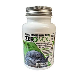 Blue Monster 76040 1/4 Pint (4 oz.) Zero VOC Eco-Friendly PTFE Thread Sealant - Industrial Strength, Non-Seizing Pipe Thread Compound for Galvanized Steel, Brass, Copper, PVC, and More