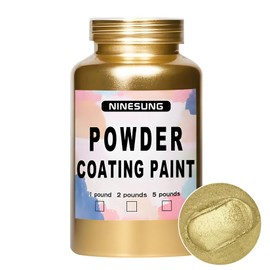 ninesung Powder Coating Paint for Metal Surfaces | Car Paint | Building Materials | Powder Paint for Steel Structures, Factories, Buildings, Playgrounds, Gardens (Gold, 4 Ounce)