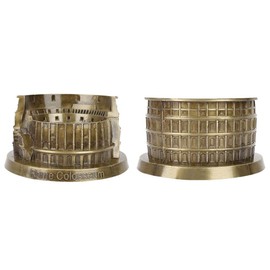 Biitfuu Metal Rome Colosseum Model, Retro Bronze Antique Architecture Handmade Craft Home Desktop Decor Collectible Sculpture