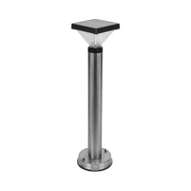 Gama Sonic Luxor Bollard Outdoor Solar Pathway Light, Silver Stainless, 20.25-inch Lamp ...