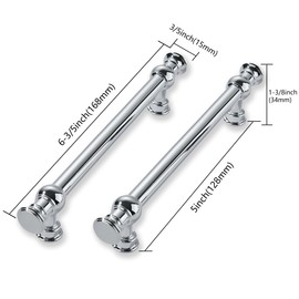 CABDM 10 Pack 5 Inch Hole Center Polished Chrome Cabinet Pulls-Heavy Duty Solid Cabinet Handles Suitable for Cabinets, Dressers, Kitchens and Bathroom cabinets