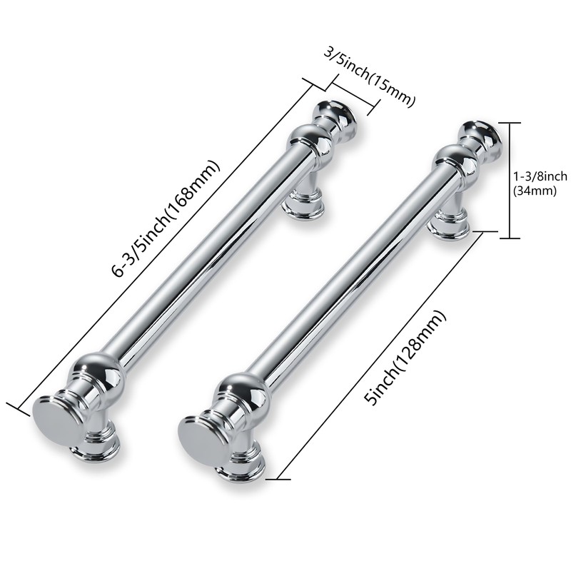 CABDM 10 Pack 5 Inch Hole Center Polished Chrome Cabinet