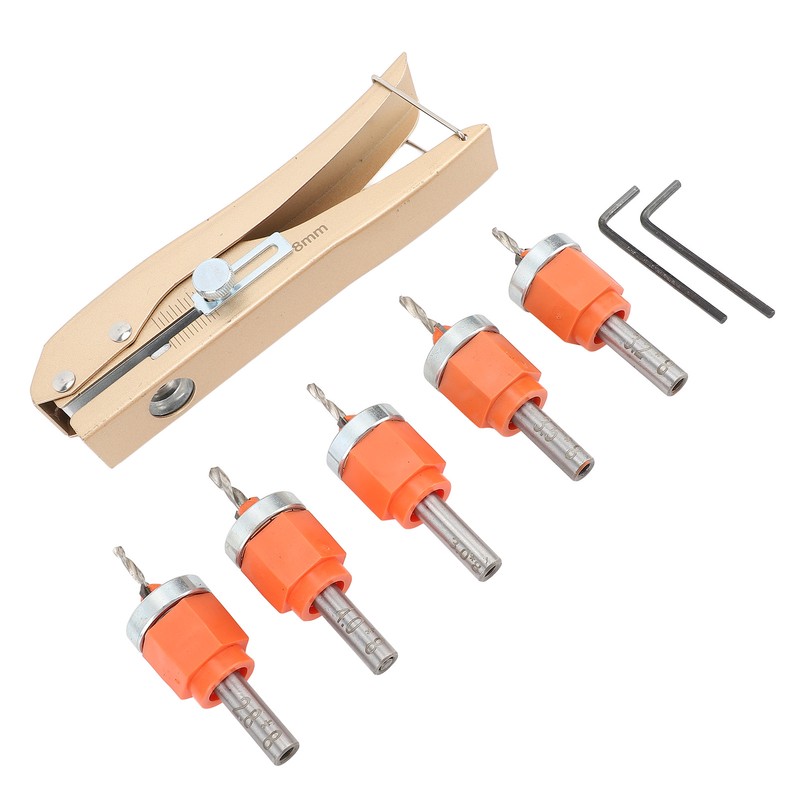 6PCS Set Countersink Drill Bit Set Multifunctional Adjustable Tapered Drill