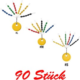 Jowxsx 3 Sizes S M L Line Stopper Set 90 Pieces Value Pack Rubber Stoppers for Floats Fishing Swivels Spirolino Leader Fishing Accessories Fishing Floats Stopper