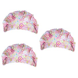 Gatuida 3pcs Printed Adjustable Cotton Nurse Hat Fashionable Operating Room Cap for Nurses Doctors Versatile Use for Sanitary Beauty Spa Chemo Care