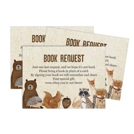 Inkdotpot 30 Jungle Animals Gender Neutral Baby Shower Book Request Cards Bring A Book Instead Of A Card Baby Shower Invitations Inserts Games