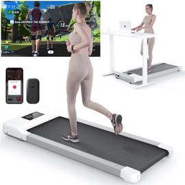 Lacuffy Upgraded Walking Pad Treadmill, Smart Walking Pad, Quiet Under Desk Treadmill for Home Use, Remote Control & App-Enabled, No Assembly Required, Fitness Data Recording