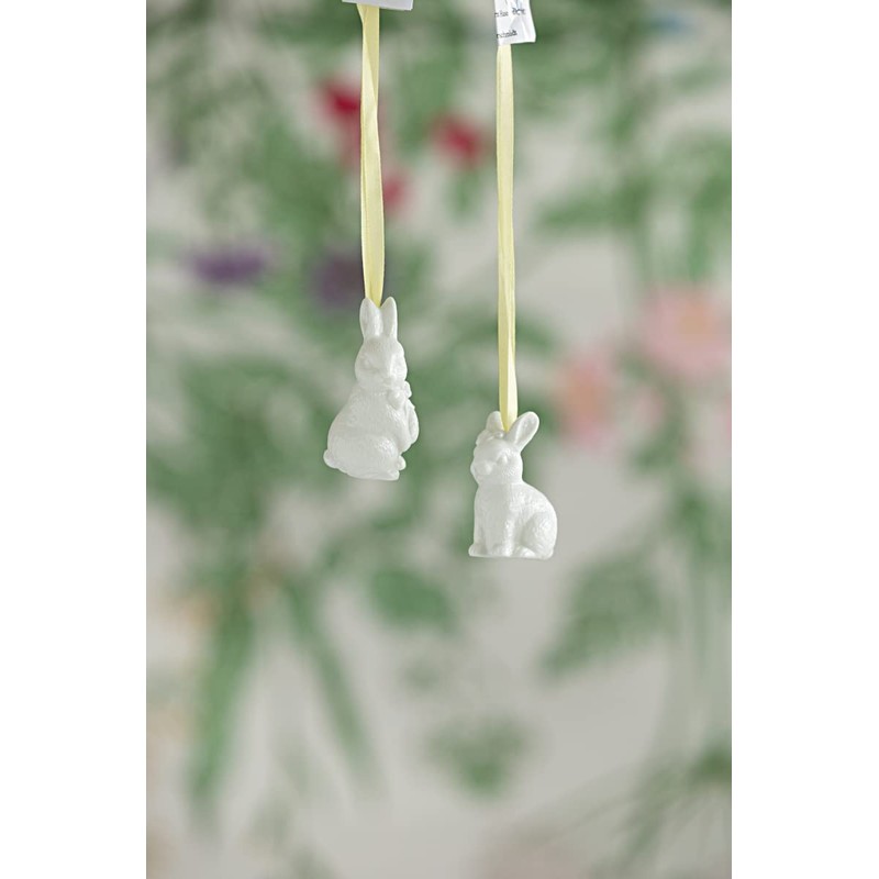 Easter Pendant White Rabbit Standing
