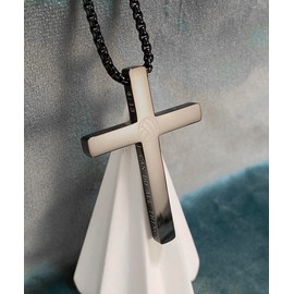 EZUY GNAY 4:13 I Can Do All Things Cross Pendant Necklace Sports Athletes Volleyball Pendant Necklace Religious Jewelry Gift For Men &Women Black