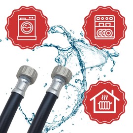 LICHTBLAU Hot Water Inlet Hose 90° Degree I 2 m I 3/4 Inch Heating Washing Machine Dishwasher I 2609 I Hot Water Hose with Metal Thread I Includes Seal